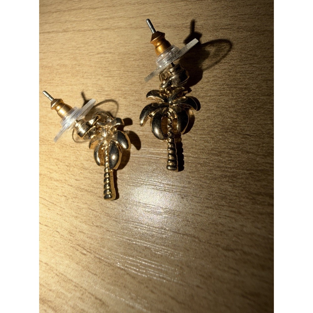 Lane Bryant Earrings Palm Trees Gold Tone